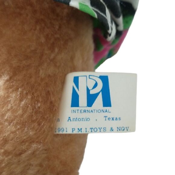 Frisbee Dog Stuffed Animal Plush Neon Promotional Pmi Toys Kransco Wham O 1991. - Picture 14 of 16